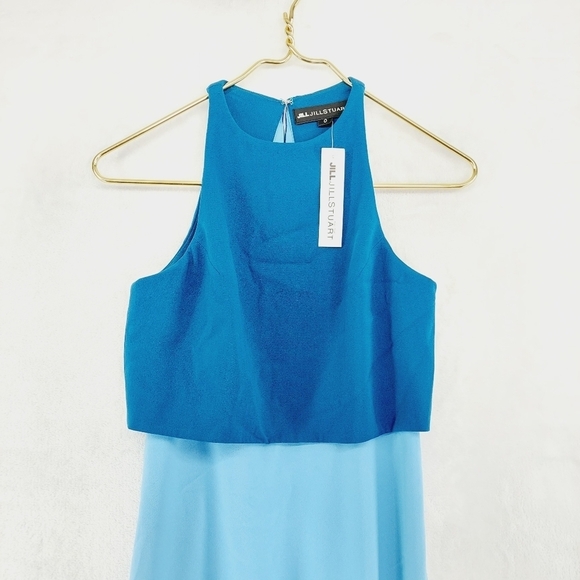 NWT Jill Jill Stuart Women's Pop Over Two Shades Blue Maxi Wedding Dress P3417 - Picture 4 of 11